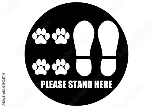 social distancing signage , floor sticker .please stand here