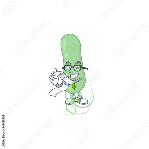 cartoon mascot design of aquificae holding a menu list