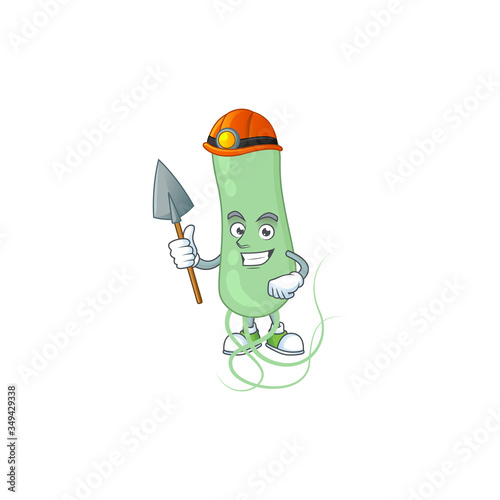 Aquificae as a miner cartoon character design