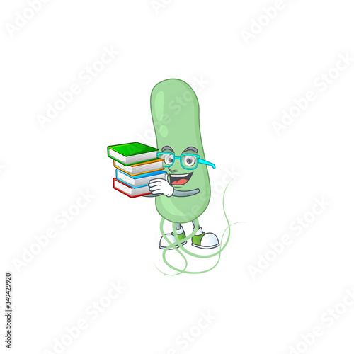 A mascot design of aquificae student having books