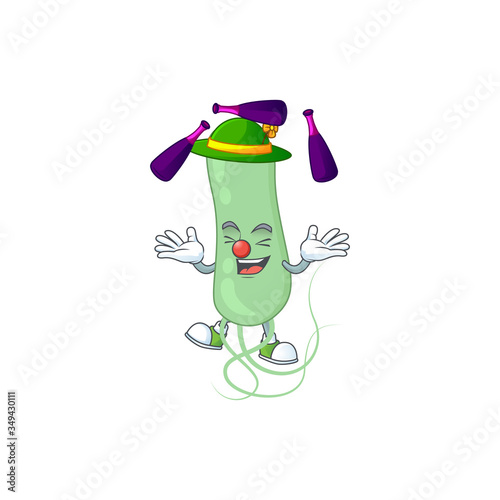 Aquificae mascot cartoon design playing Juggling on circus