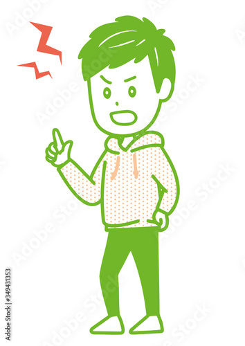口論する男性　ポーズ　イラスト