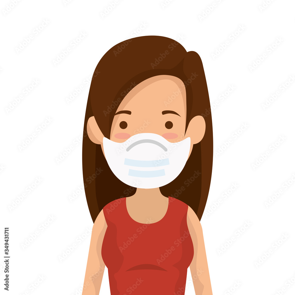 woman using face mask isolated icon vector illustration design