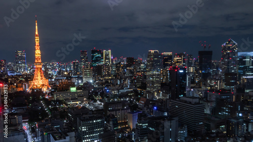 Wallpaper Mural 浜松町から見た東京タワー方面の夜景 Torontodigital.ca