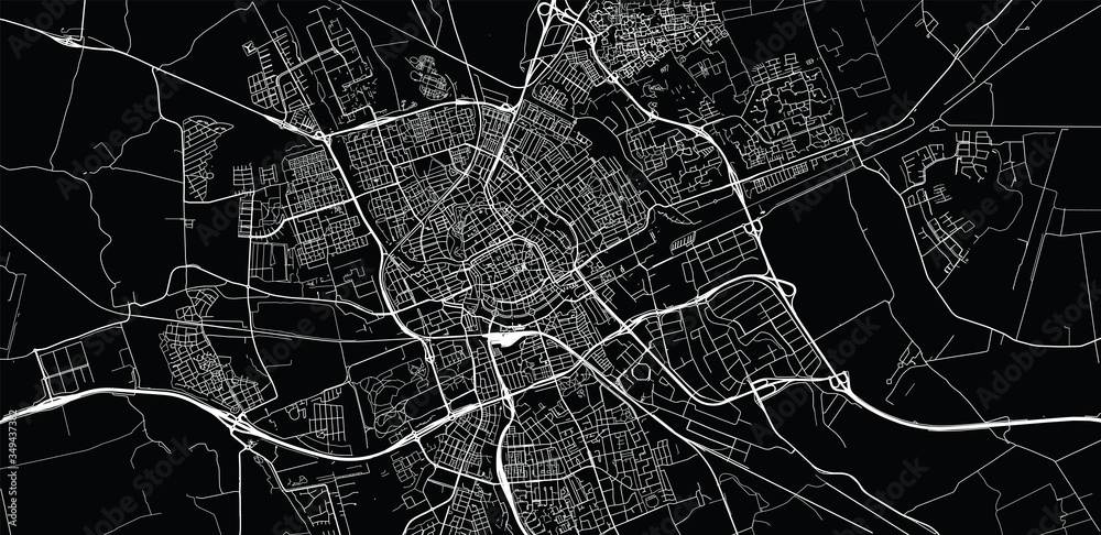 Urban vector city map of Groningen, The Netherlands - obrazy, fototapety, plakaty 