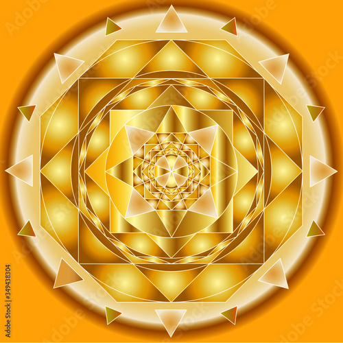 Golden beautiful mandala meditation mind