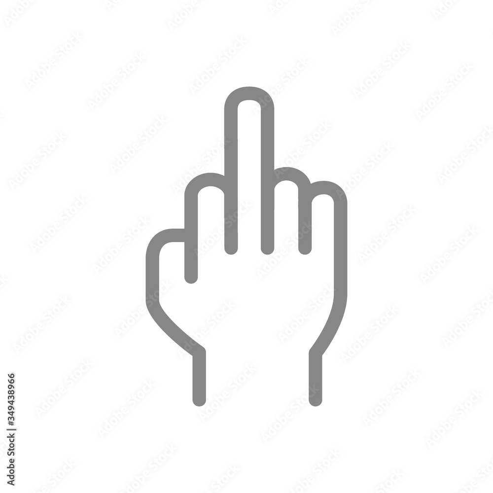 Fuck gesture line icon. Obscene, phallic symbol. Fuck gesture line icon. Obscene, phallic symbol.