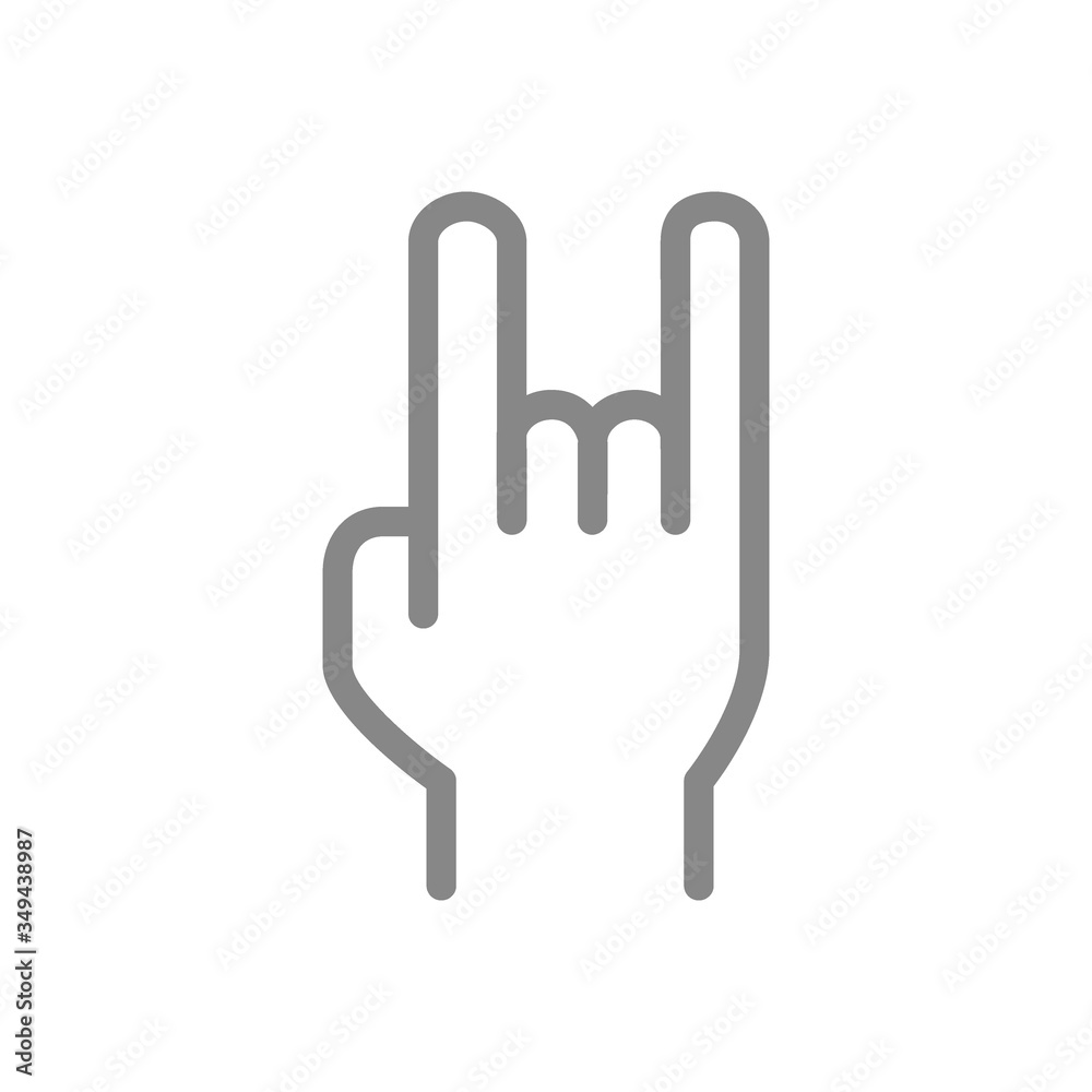 Goat gesture line icon. Protection against evil, rock and heavy metal symbol Goat gesture line icon. Protection against evil, rock and heavy metal symbol