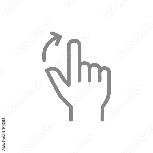 Two fingers flick right line icon. Touch screen hand gesture symbol
