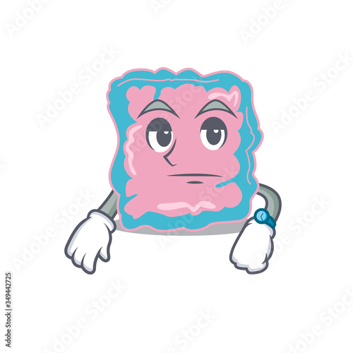 Mascot design style of intestine with waiting gesture