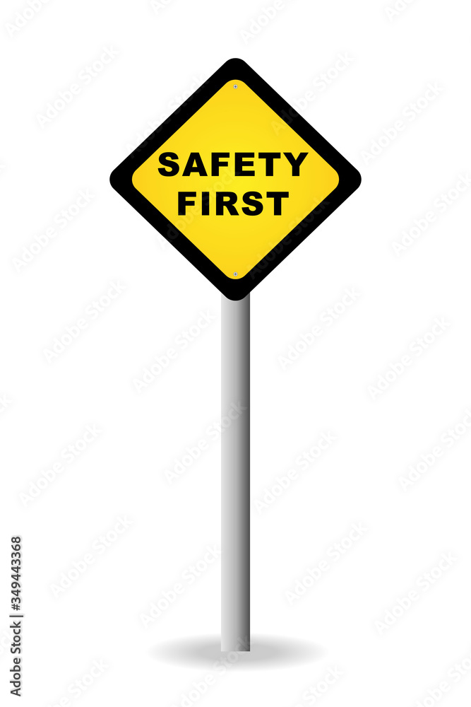 Safety first poster vector, workplace safety concept Safety first poster vector, workplace safety concept