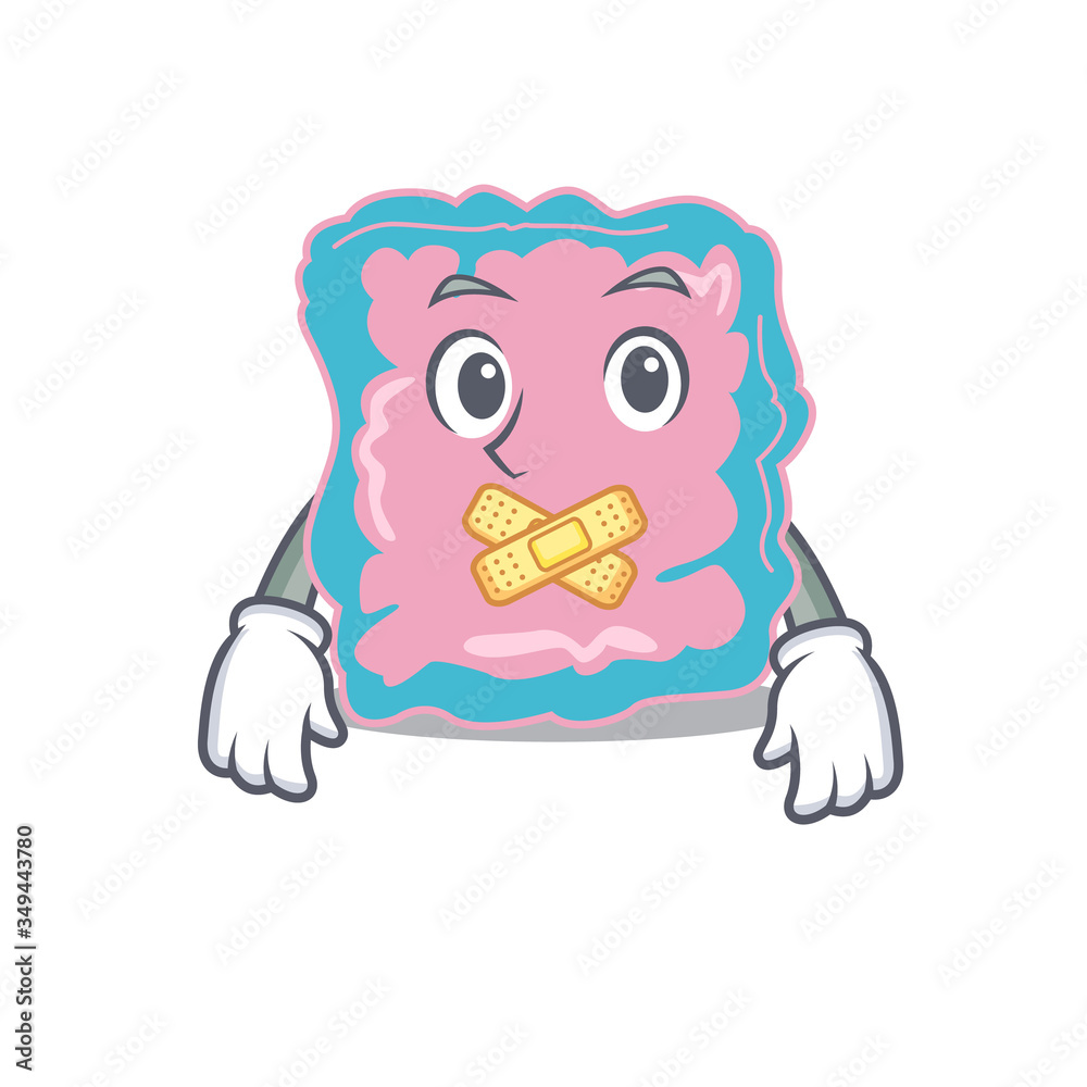 Fototapeta premium Intestine cartoon character style having strange silent face
