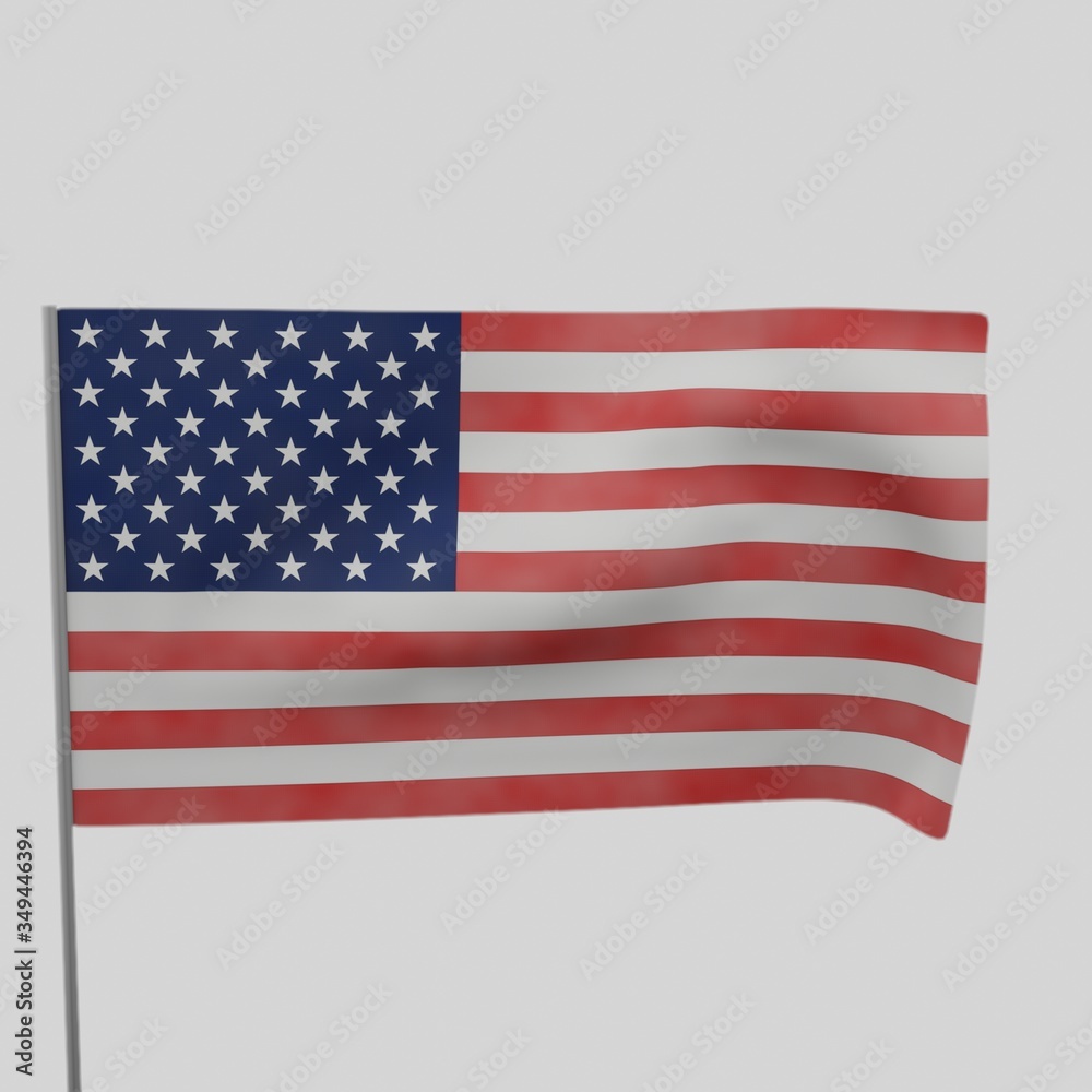 Naklejka premium American Flag In The Wind