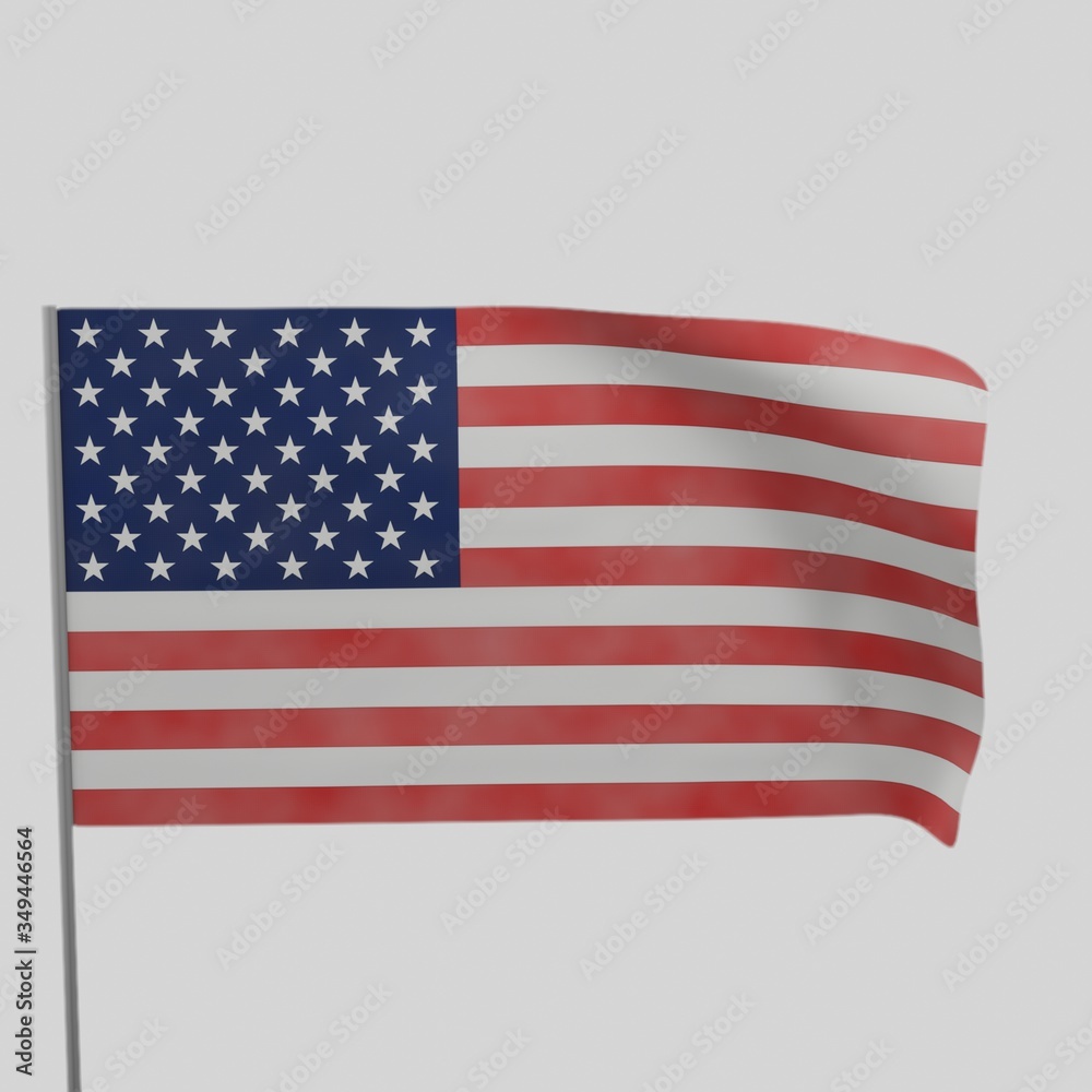 Fototapeta premium American Flag In The Wind