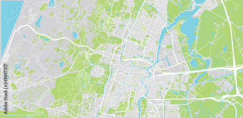 Urban vector city map of Haarlem, The Netherlands