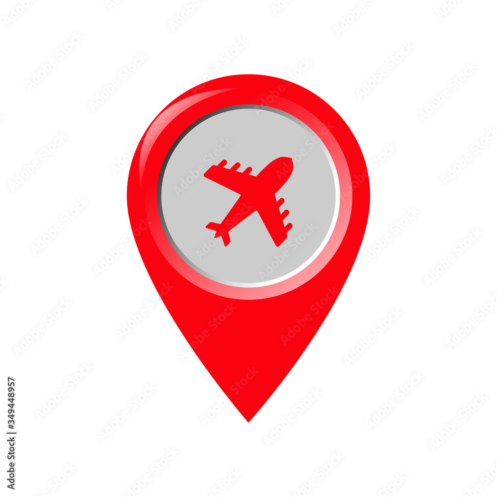 Pin location airplane icon