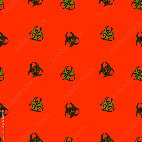 Seamless background sign danger of toxic infection medicine military, protection against gas chemical otaki toxic infection, protection against infection epidemic pandemics