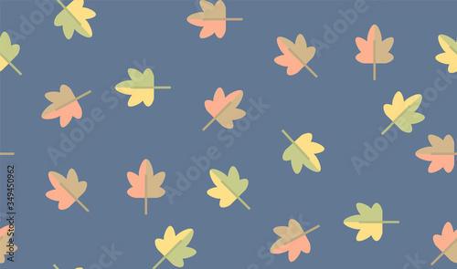 Pattern of autumn leaves falling down or lying on the ground. Wrapping. dark