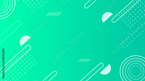 Geometric green background. Graphic elegant geometric green background semicircle circle dot line vibrant gradient digital wallpaper, colorful vector modern texture smooth blurry glow abstract web.