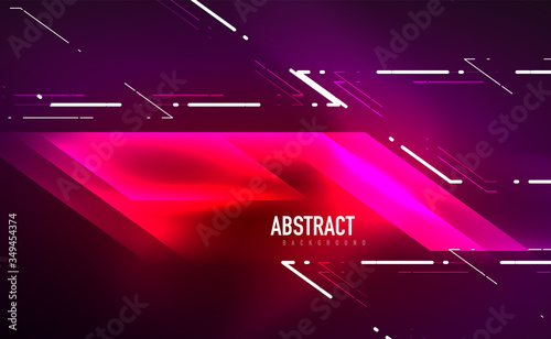 Dynamic neon shiny abstract background. Trendy abstract layout template for business or technology presentation, internet poster or web brochure cover, wallpaper