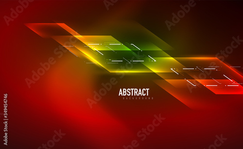 Dynamic neon shiny abstract background. Trendy abstract layout template for business or technology presentation, internet poster or web brochure cover, wallpaper