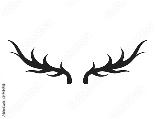 Deer antler ilustration logo vector template	
