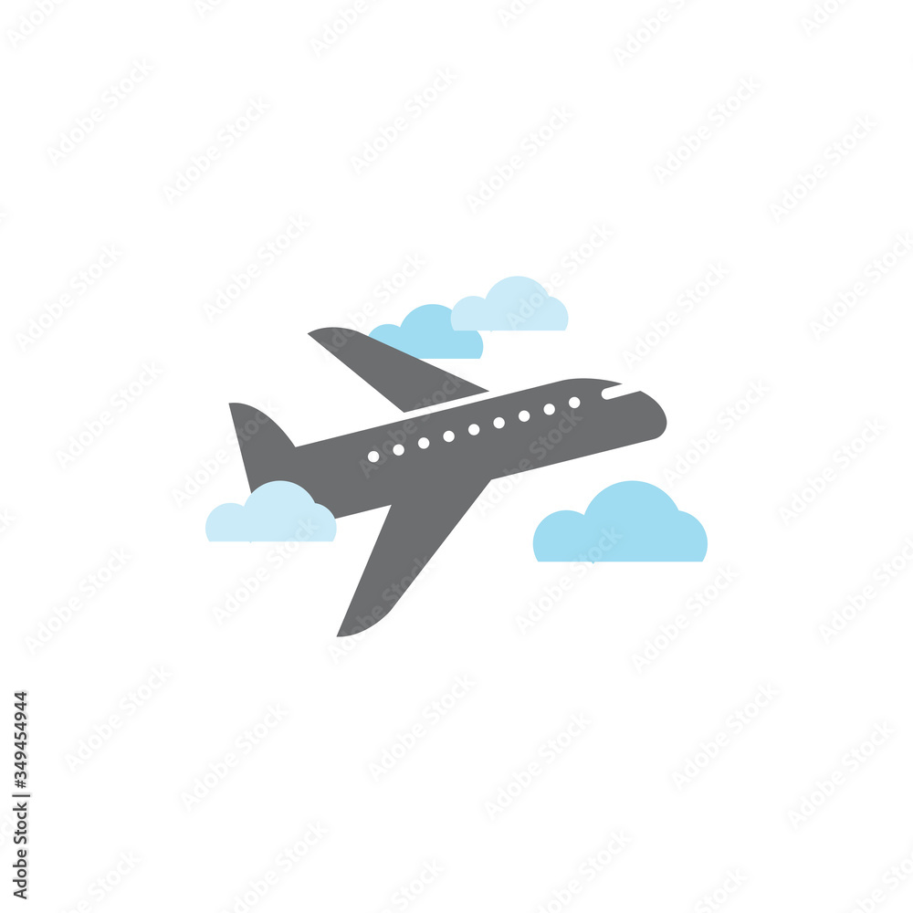Plane graphic design template vector isolated