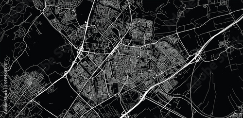 Urban vector city map of Leiden, The Netherlands