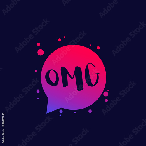 OMG text vector art