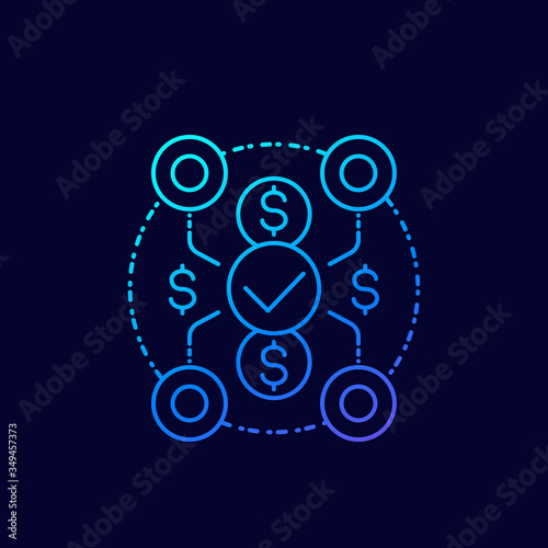 payments icon  linear vector