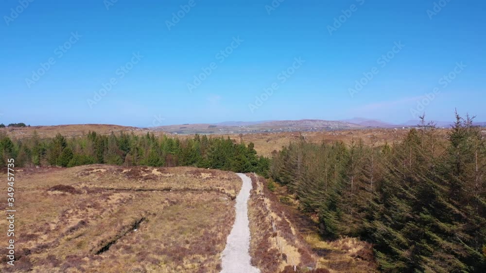 Aerial view of the beautiful Lake Namanlagh close to Bonny Glen in County Donegal - Ireland