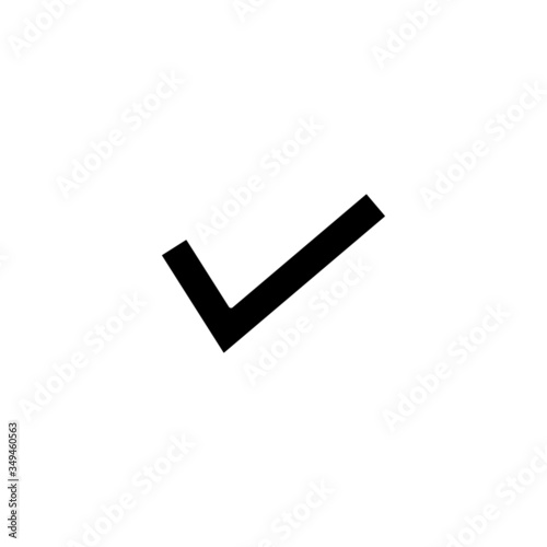 Tick and cross signs, checkmark icon in black flat design on white background