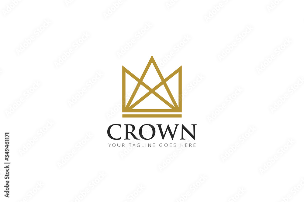 Fototapeta premium crown logo and royal icon vector illustration design template