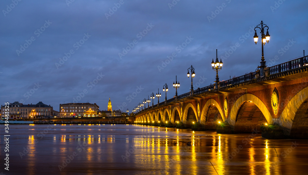 Pont de Pierre in Bordeaux, France