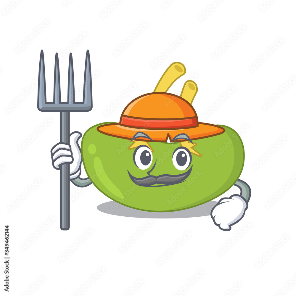 Spleen mascot design working as a Farmer wearing a hat Spleen mascot design working as a Farmer wearing a hat