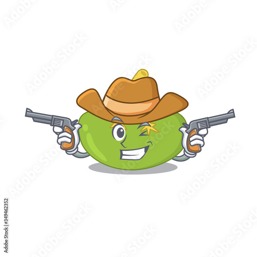 Cartoon character cowboy of spleen with guns