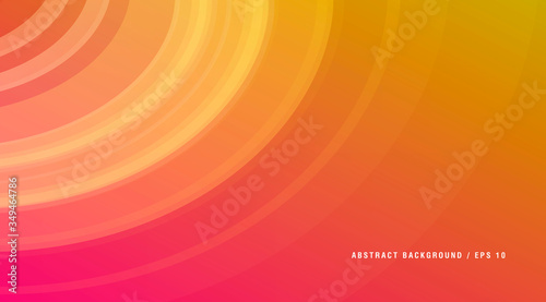 Abstract background of warm circles spreading from top left angle of the composition, sunny rays backdrop, graphic cover or wallpaper