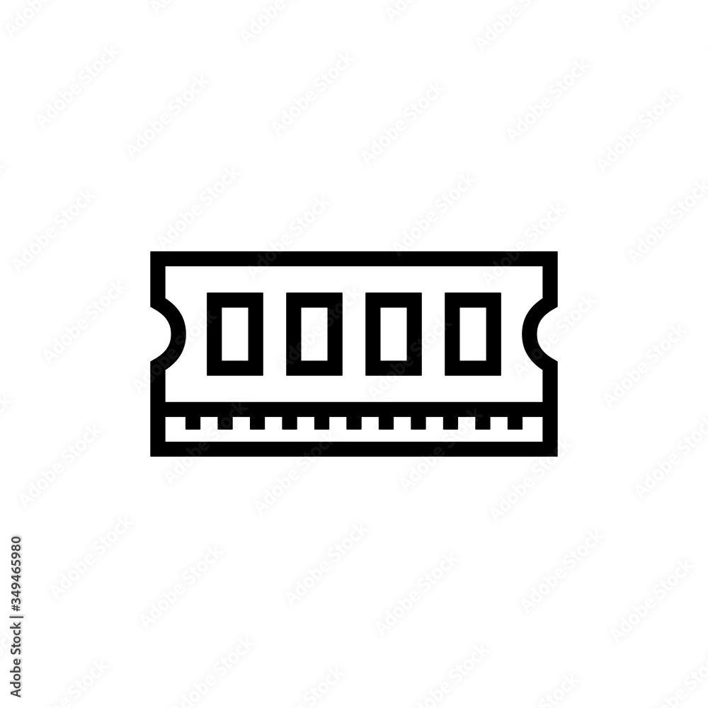 Program Memory Symbol Computer RAM icon in outline style on white background, memory chip ...