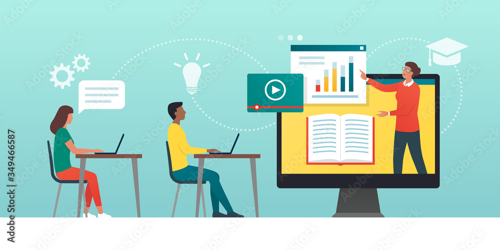 E-learning platform and distance learning Stock Vector | Adobe Stock