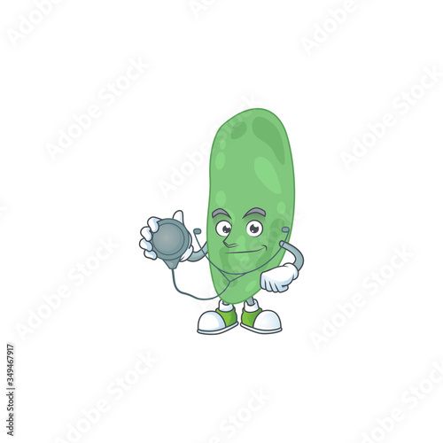 Cartoon character of thermus thermophilus dedicated Doctor Work with stethoscope
