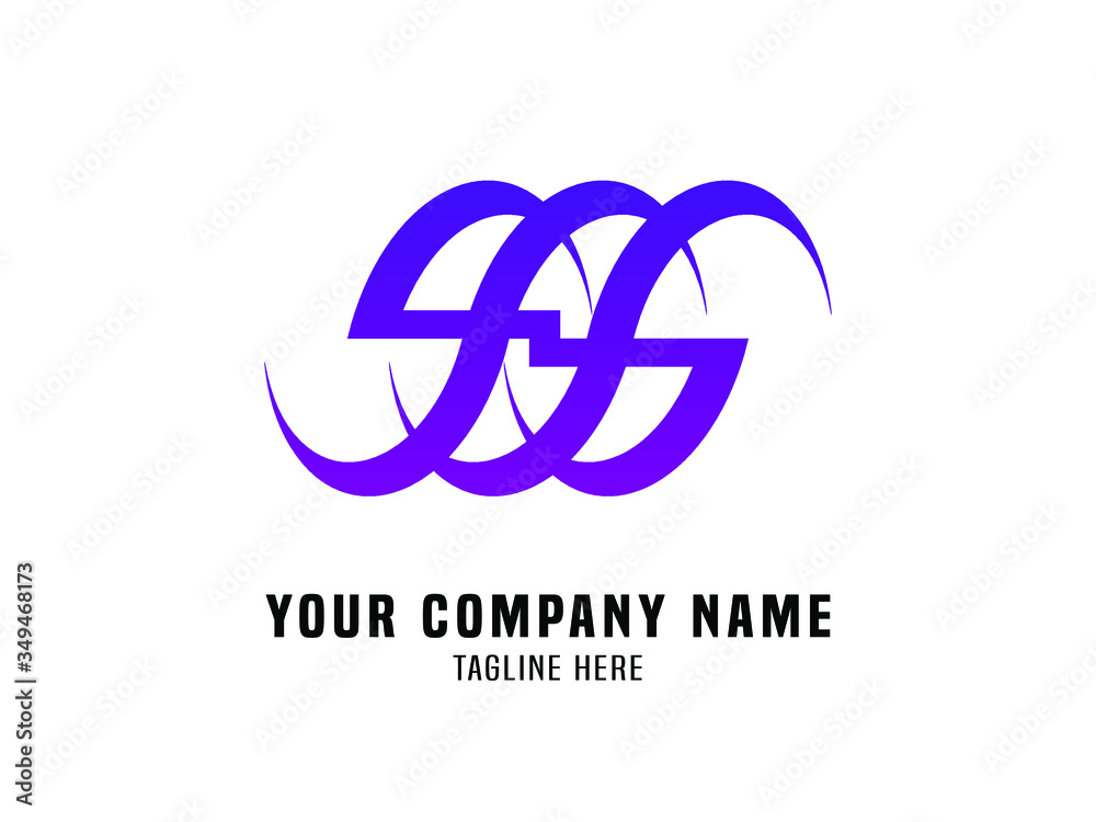 Obraz premium Abstract Logo Vector Gradient Blue