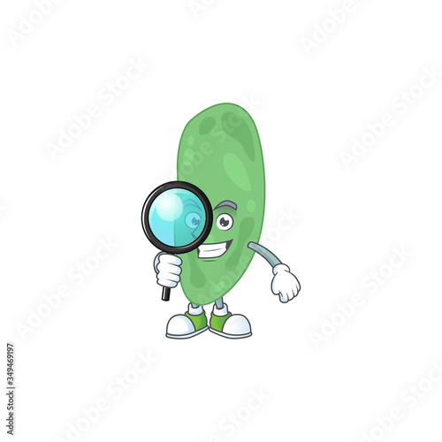 cartoon drawing concept of thermus thermophilus working as a Private Detective