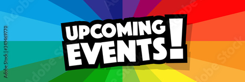 Upcoming events on radial stripes background