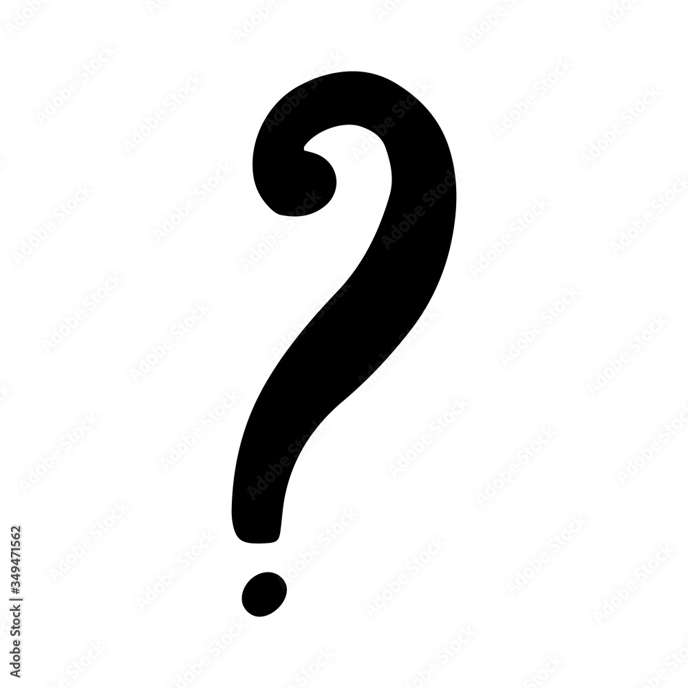 .A question mark drawn in the Doodle style.Black and white image.Monochrome.Outline drawing by hand.Vector image. .A question mark drawn in the Doodle style.Black and white image.Monochrome.Outline drawing by hand.Vector image.