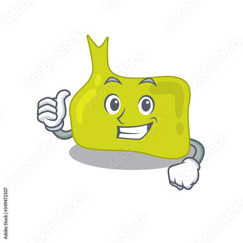 Pituitary cartoon character design showing OK finger
