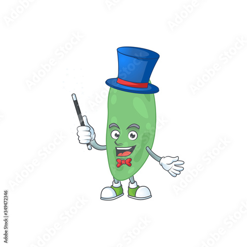 Talented thermus thermophilus Magician cartoon mascot design style