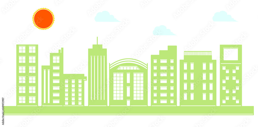 都会 街並み 風景 壁紙 緑 パターン 素材	