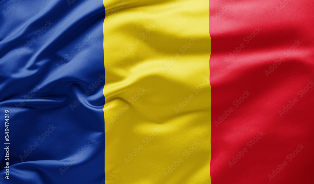 Waving national flag of Romania Waving national flag of Romania