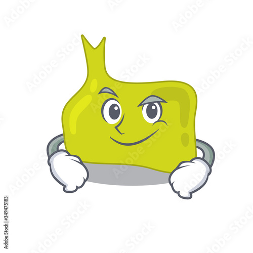 A cute arrogant caricature design of pituitary having confident gesture