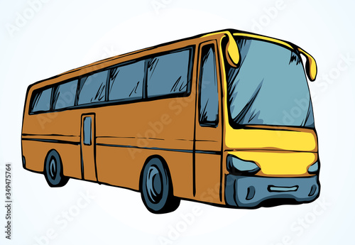 Large intercity bus. Vector drawing